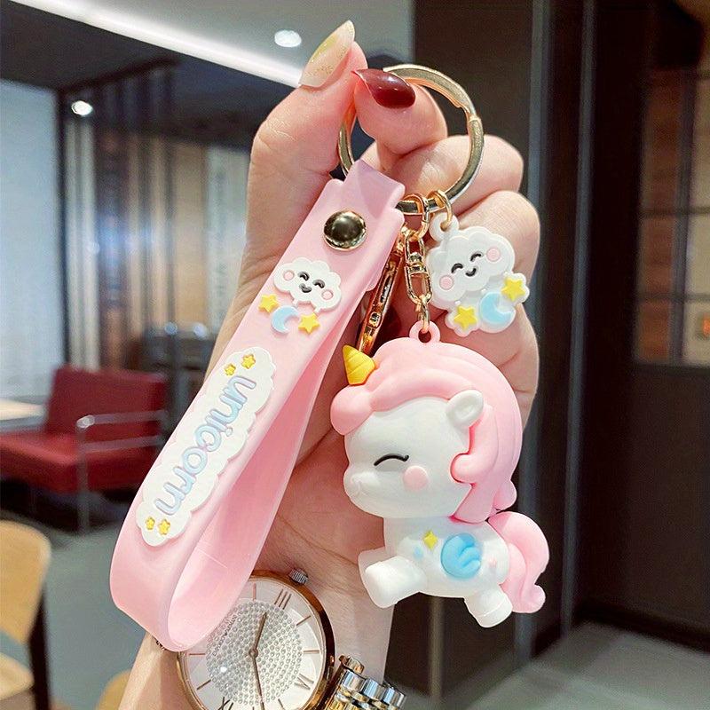 Unicorn Cars & Cartoon Charms Keychains Backpack Pendants for Girls