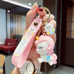 Unicorn Cars & Cartoon Charms Keychains Backpack Pendants for Girls