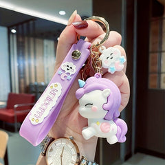 Unicorn Cars & Cartoon Charms Keychains Backpack Pendants for Girls