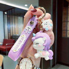 Unicorn Cars & Cartoon Charms Keychains Backpack Pendants for Girls