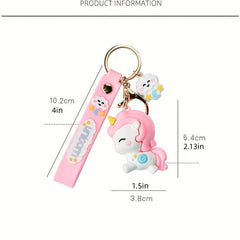 Unicorn Cars & Cartoon Charms Keychains Backpack Pendants for Girls