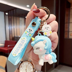 Unicorn Cars & Cartoon Charms Keychains Backpack Pendants for Girls
