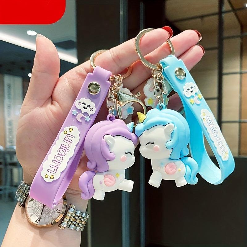 Unicorn Cars & Cartoon Charms Keychains Backpack Pendants for Girls
