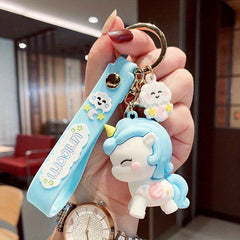 Unicorn Cars & Cartoon Charms Keychains Backpack Pendants for Girls