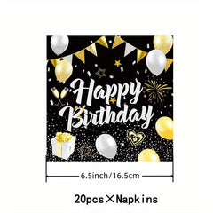 Birthday Party Supplies Set Cups Plates Napkins Toppers Balloons