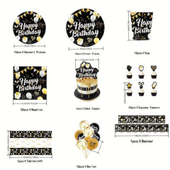 Birthday Party Supplies Set Cups Plates Napkins Toppers Balloons