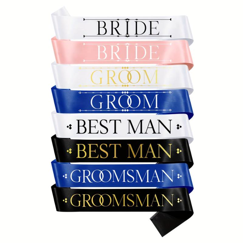 1pc Bride Groom Man Groomsman Sash Wedding Party Decoration Supplies