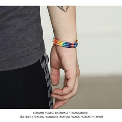 LGBT Gay Colored Rope Bracelet Rainbow Braided Hand Rope Friendship Bracelet