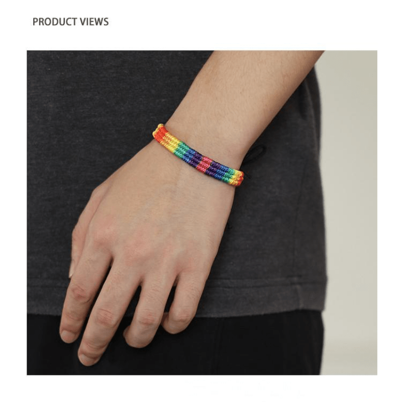 LGBT Gay Colored Rope Bracelet Rainbow Braided Hand Rope Friendship Bracelet