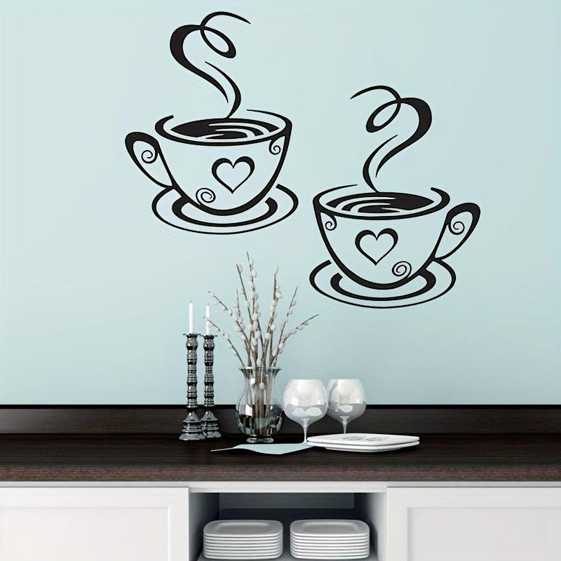 Coffee Cup Wall Sticker Decor for Home Bedroom Bathroom