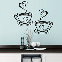 Coffee Cup Wall Sticker Decor for Home Bedroom Bathroom