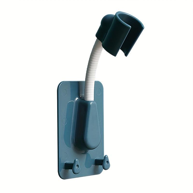 1ps Adjustable 360 Rotating Shower Rack Double Hook Shower Holder Bracket
