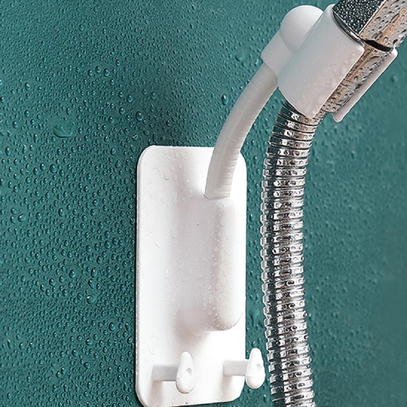 1ps Adjustable 360 Rotating Shower Rack Double Hook Shower Holder Bracket