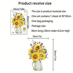 Sunflower Toilet Lid Decal Self Adhesive Wall Sticker Bathroom Decor