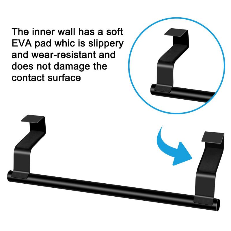 No Drill Over Door Towel Bar for Kitchen and Bathroom Organization