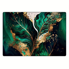 Flannel Marble Leaf Floor Rug Soft Plush Door Mat