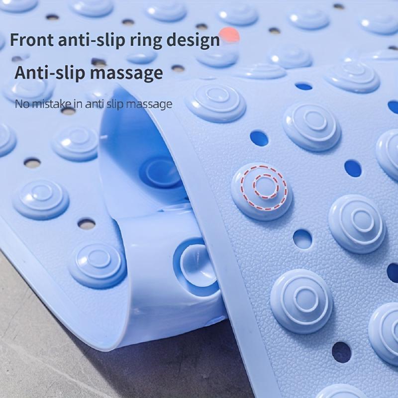 Anti-Slip Shower Stall Mat with Drain Holes and Suction Cups