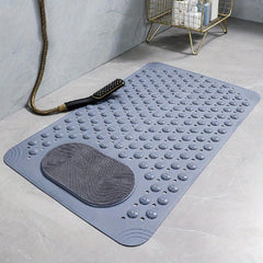 Anti-Slip Shower Stall Mat with Drain Holes and Suction Cups