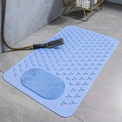 Anti-Slip Shower Stall Mat with Drain Holes and Suction Cups