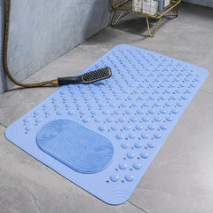 Anti-Slip Shower Stall Mat with Drain Holes and Suction Cups