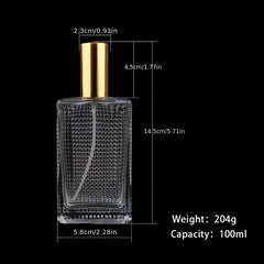 Diamond Glass Perfume Bottle with Spray Atomizer