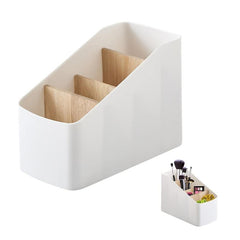 Wooden Desk Organizer Box Storage with 4 Compartments