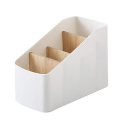 Wooden Desk Organizer Box Storage with 4 Compartments