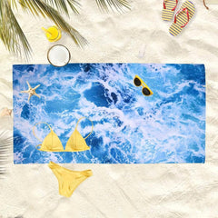 XL Microfiber Beach Towel Quick Dry Soft Absorbent Sea Wave Pattern