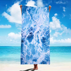 XL Microfiber Beach Towel Quick Dry Soft Absorbent Sea Wave Pattern
