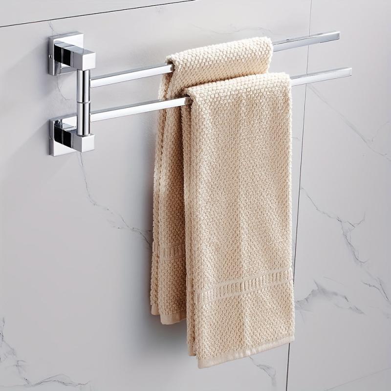 Double Layers Towel Bar Stainless Steel Towel Holder Wall Mounted
