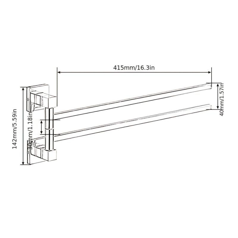 Double Layers Towel Bar Stainless Steel Towel Holder Wall Mounted