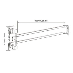 Double Layers Towel Bar Stainless Steel Towel Holder Wall Mounted