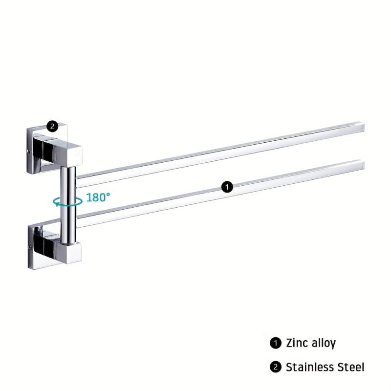 Double Layers Towel Bar Stainless Steel Towel Holder Wall Mounted