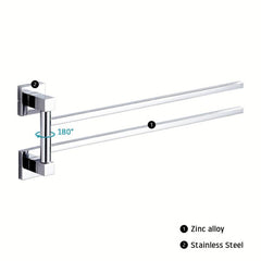 Double Layers Towel Bar Stainless Steel Towel Holder Wall Mounted