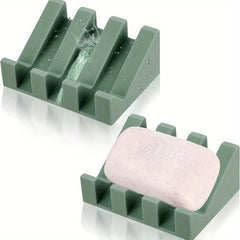 Silicone Soap Dish Self Draining Waterfall Bar Soap Holder