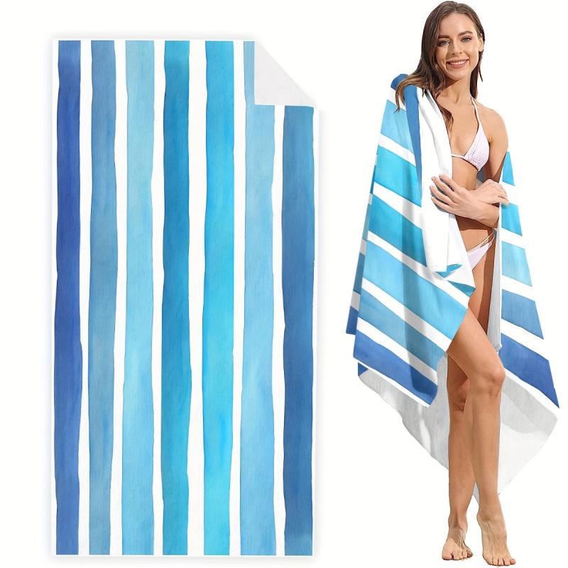 Stripe Pattern Beach Towel Extra Large 59x29 Lightweight Quick Drying