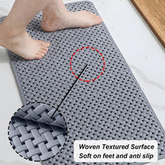 1pc Non-slip Bathtub Mat Woven Style Bath Rug