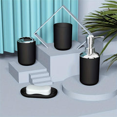 4pc Bathroom Accessory Set Toothbrush Holder Lotion Dispenser Soap Dish