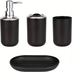 4pc Bathroom Accessory Set Toothbrush Holder Lotion Dispenser Soap Dish