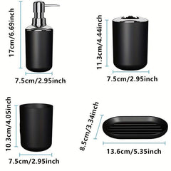 4pc Bathroom Accessory Set Toothbrush Holder Lotion Dispenser Soap Dish
