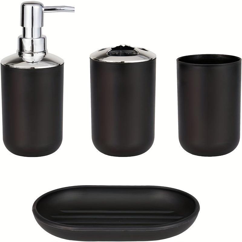 4pc Bathroom Accessory Set Toothbrush Holder Lotion Dispenser Soap Dish