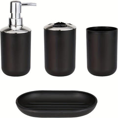 4pc Bathroom Accessory Set Toothbrush Holder Lotion Dispenser Soap Dish