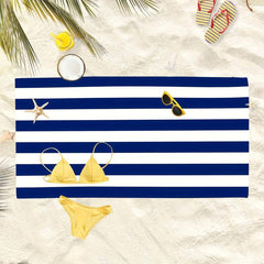 Microfiber Beach Towel Striped Pattern Lightweight & Absorbent