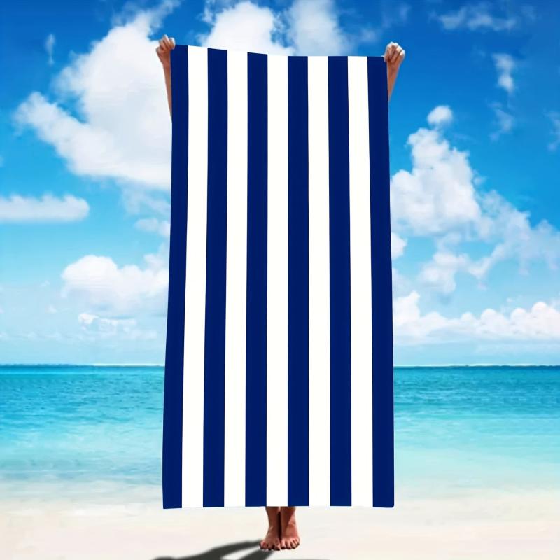 Microfiber Beach Towel Striped Pattern Lightweight & Absorbent