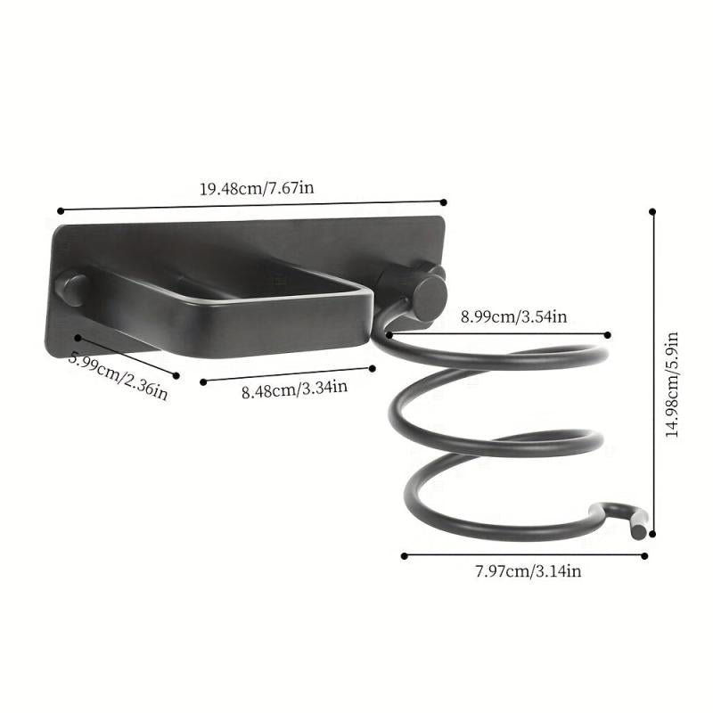 Wall Mounted Hair Dryer and Curling Iron Storage Rack