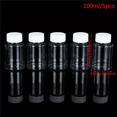 5 Clear PET Seal Bottles for Cosmetics and Personal Care