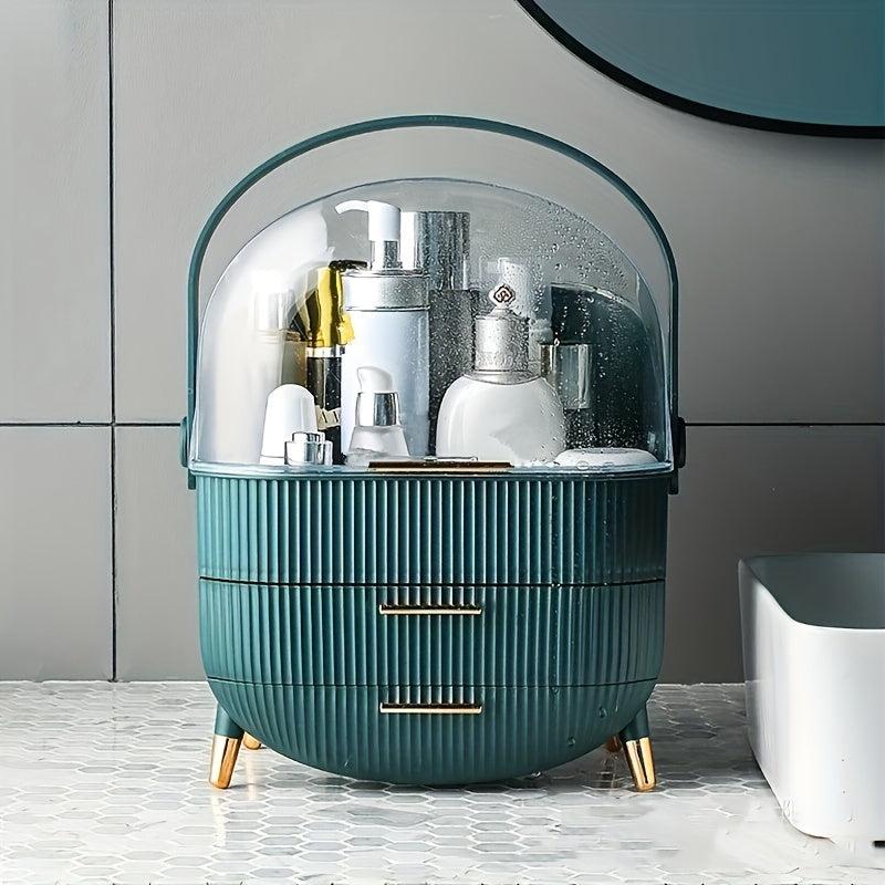 Large Capacity Cosmetic Storage Box with Lid and Drawer
