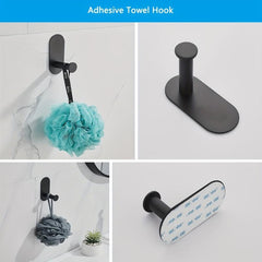 4pcs Bathroom Hardware Set Wall Mounted Towel Bar Ring Toilet Paper Holder Hooks