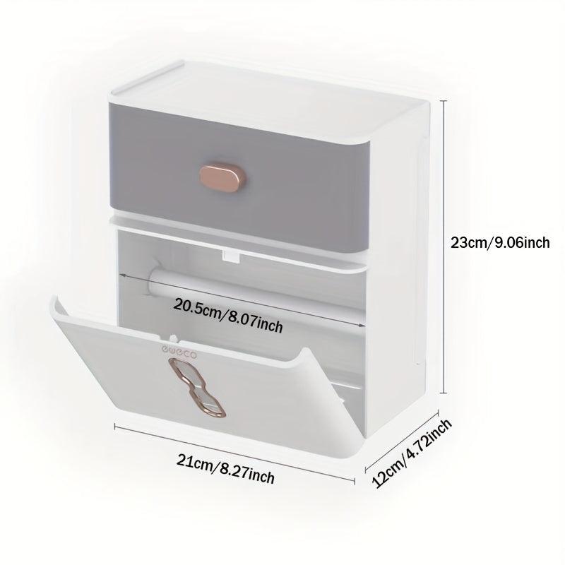 Stylish Double Layer Wall Mounted Tissue Holder for Easy Bathroom Organization