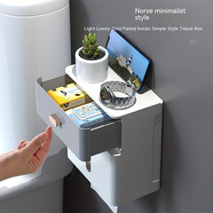 Stylish Double Layer Wall Mounted Tissue Holder for Easy Bathroom Organization